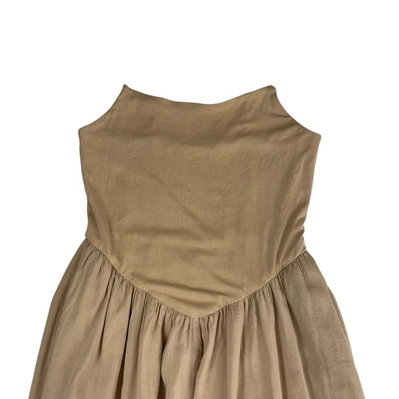 Commense Open Back Midi Tank Dress Apricot Beige - Picture 4 of 13